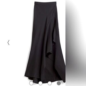 NWT 16 Black ruffle wrap skirt linen/rayon